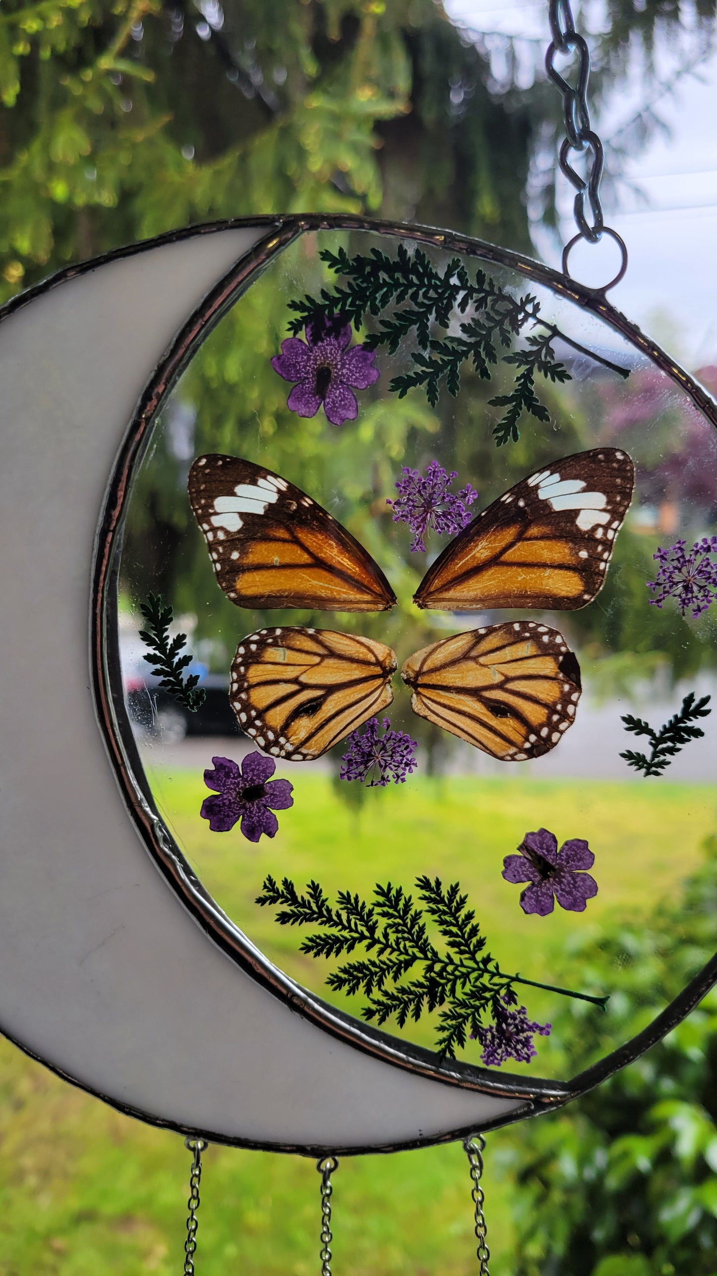 Orange Butterfly Moon with Agate